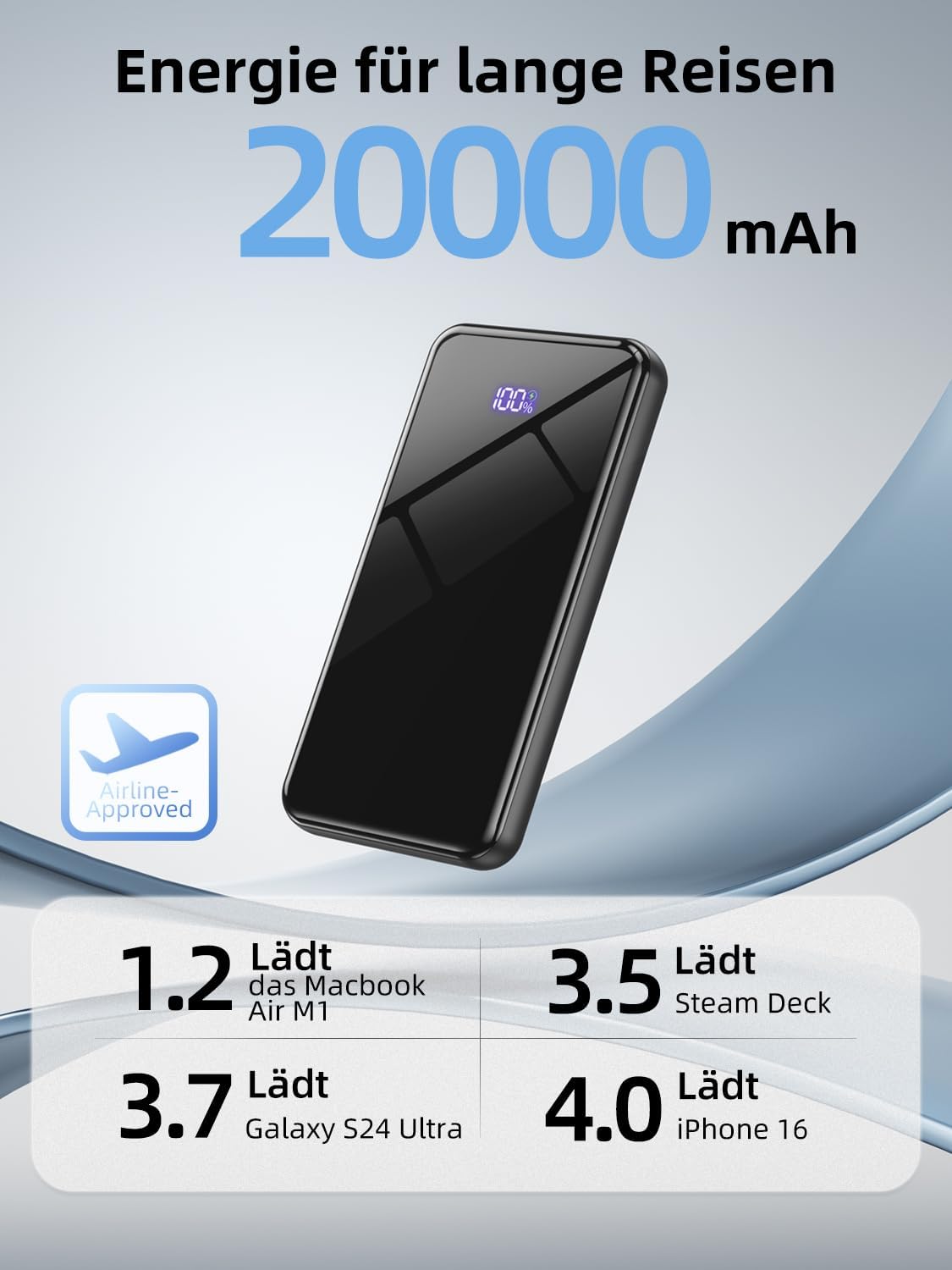 Detalle 2 de Powerbank 20000mAh Schnellladefunktion 🔌