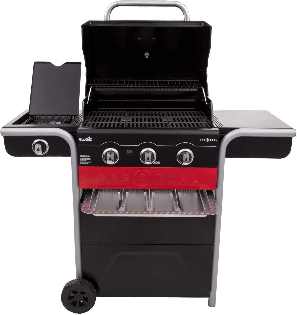 Detalle de Char-Broil Gas2Coal 330 Hybrid🔥 Barbacoa Híbrida a Gas y Carbón