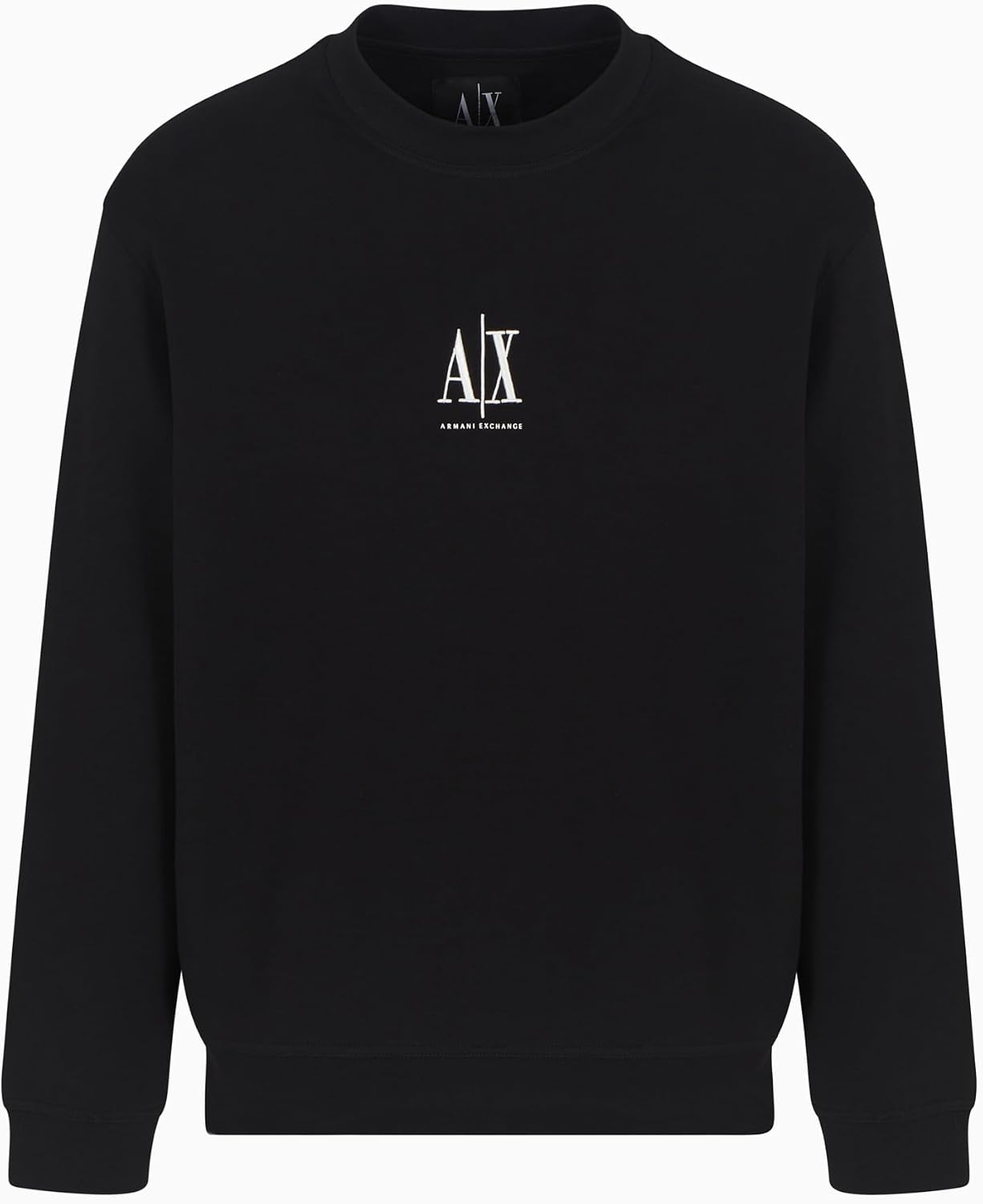 Detalle de Armani Exchange Men's Icon Project Crewneck Sweatshirt with Embroidered Logo