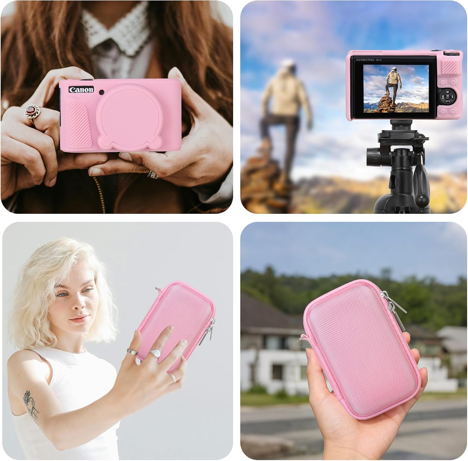 Thumbnail 1 de RAIALL Camera Case for Canon PowerShot SX740/SX730 HS with Soft Silicone Cover (Pink)
