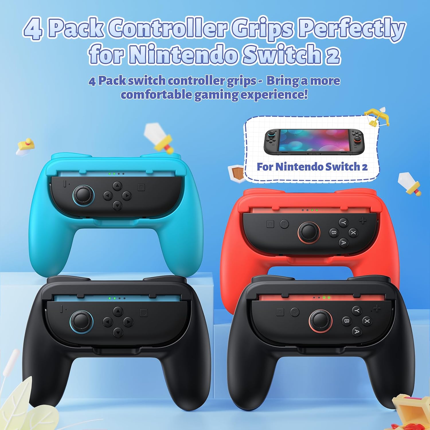 Detalle 2 de Pack de 4 Poignées Switch 2 pour JoyCon 2 - FASTSNAIL