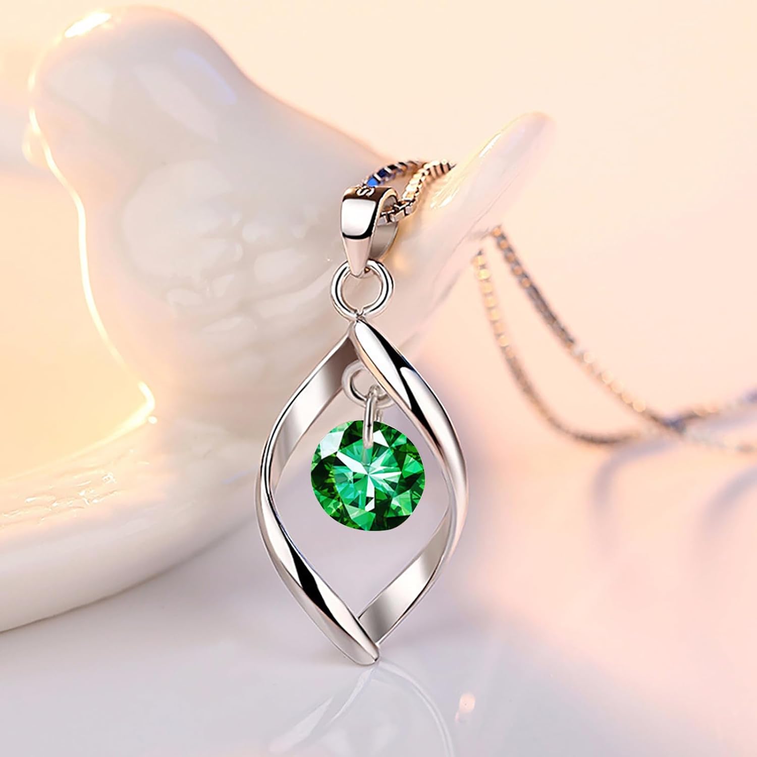 Thumbnail 2 de Zolkamery Schmuckset Silber 925 Damen – Twist Halskette & Ohrringe mit Zirkonia