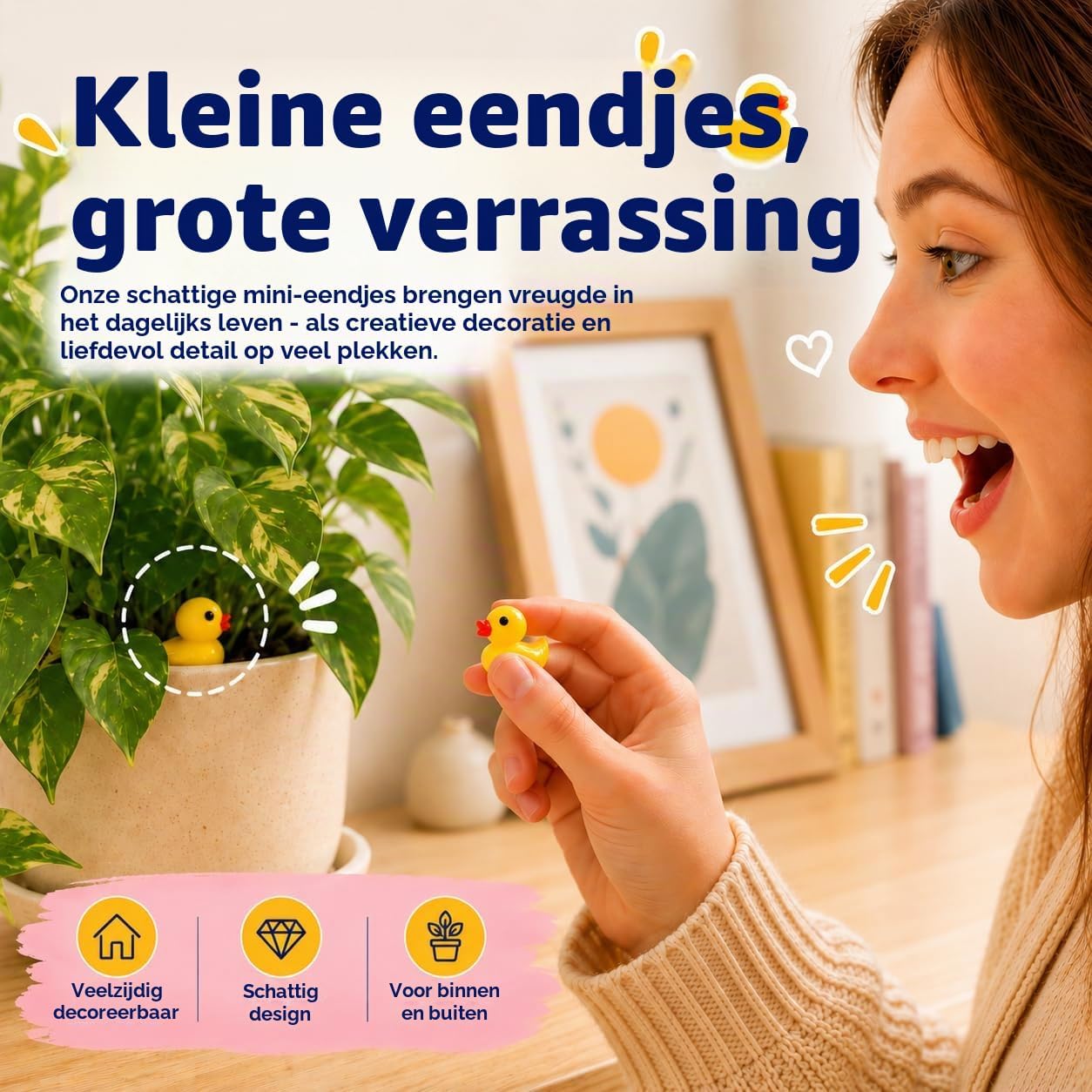 Thumbnail 2 de OstayOne ST-SZY1-LE mini-eendjes van hars, 120 stuks, geel