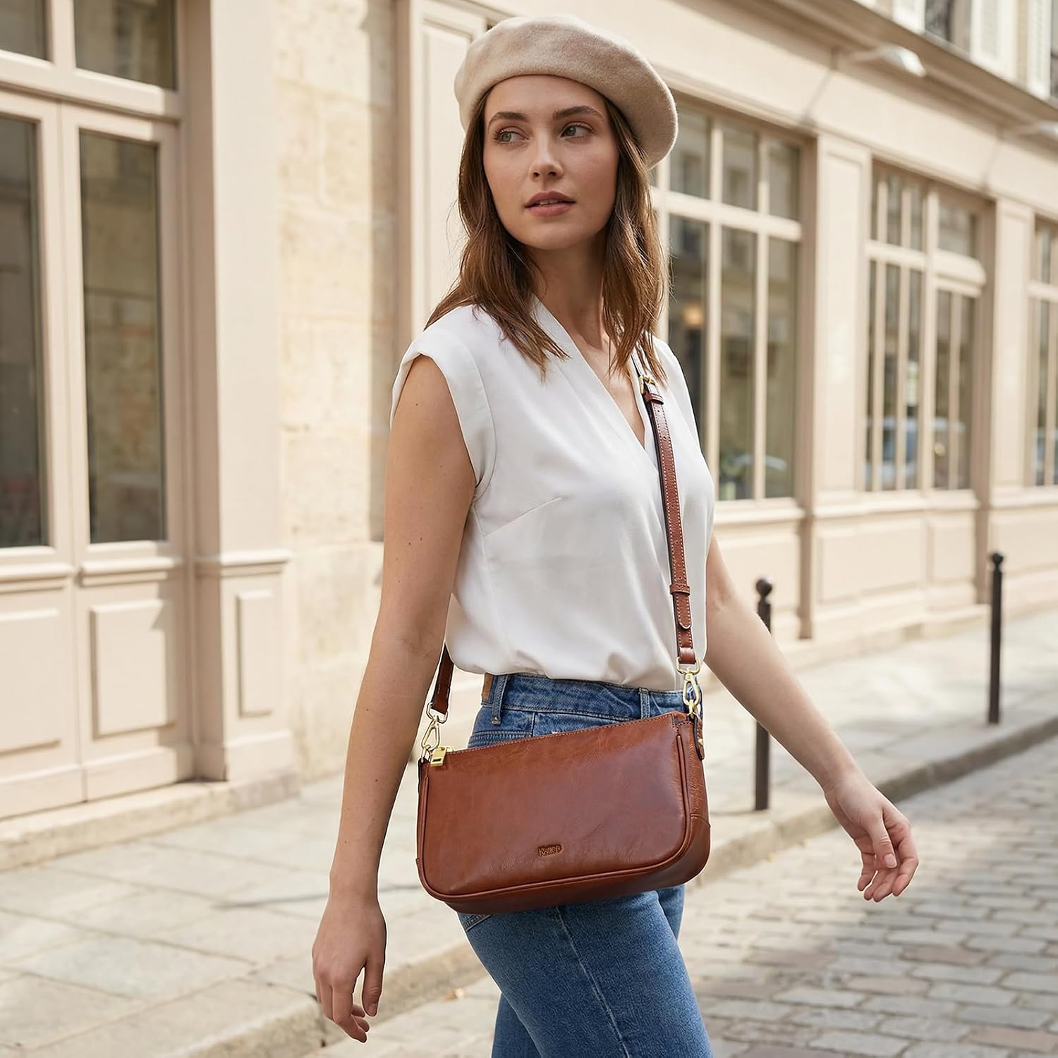 Thumbnail 2 de Kattee Borsa a tracolla in pelle da donna: compatta, elegante e versatile