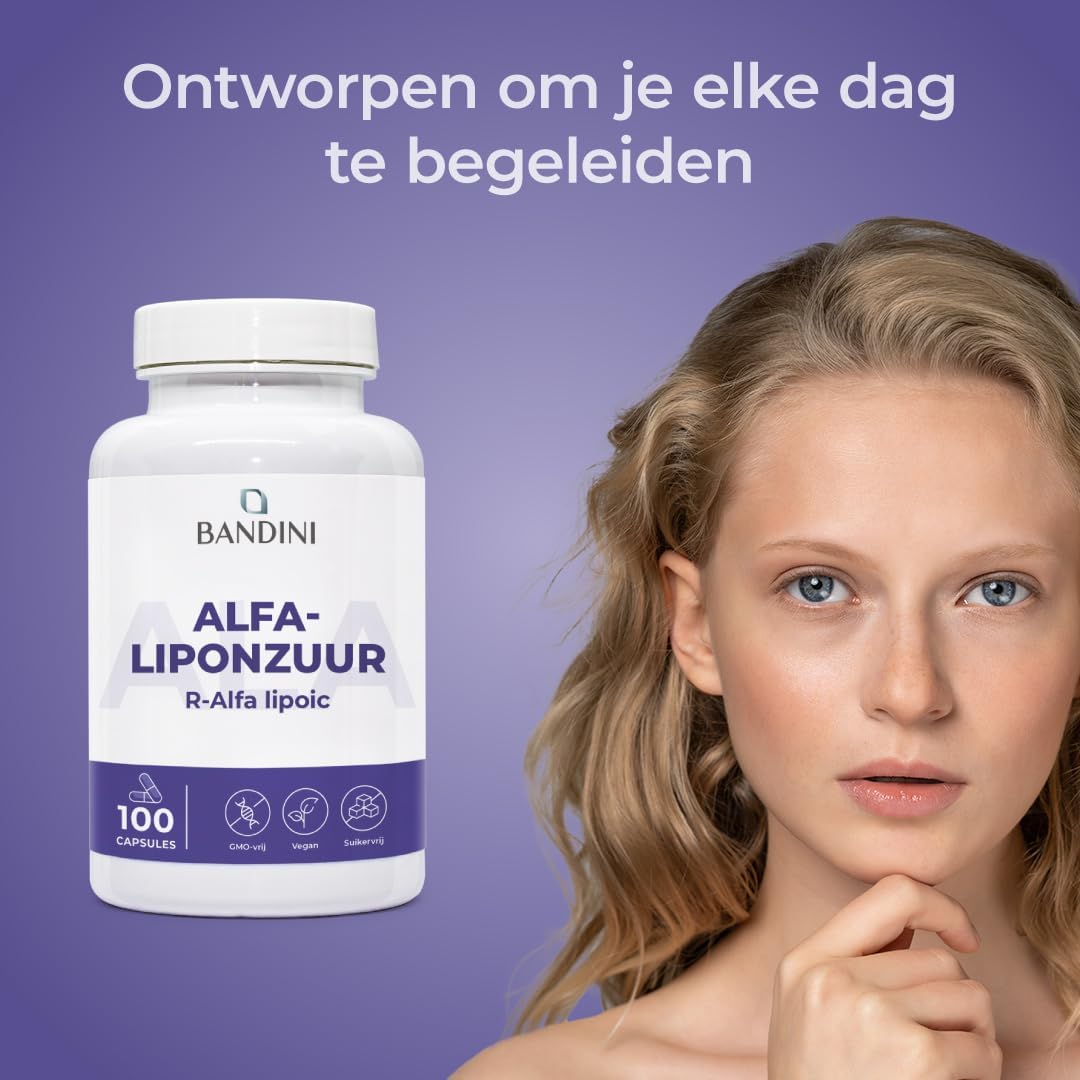 Thumbnail 2 de BANDINI ALA alfa-liponzuurcapsules met vertraagde afgifte, r-ALA, 200 mg