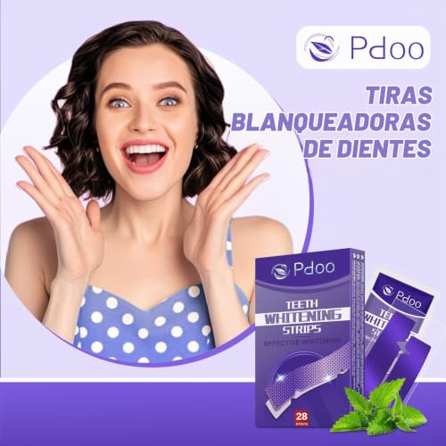 Thumbnail 8 de Pdoo tiras blanqueadoras dentales moradas, 28 tiras con tecnología correctora