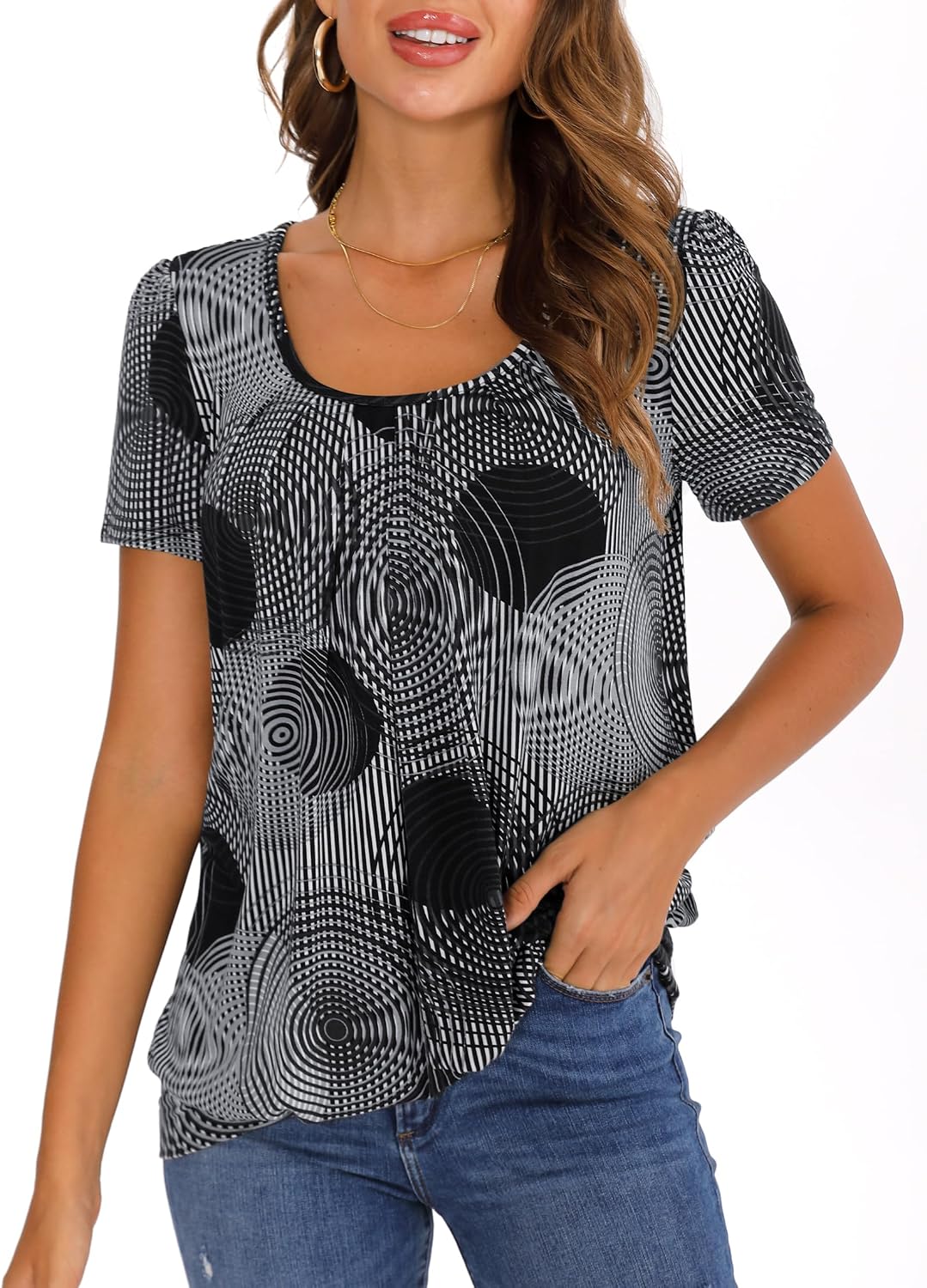 Detalle 2 de DJT Damen T-Shirt mit Rundhals und Print