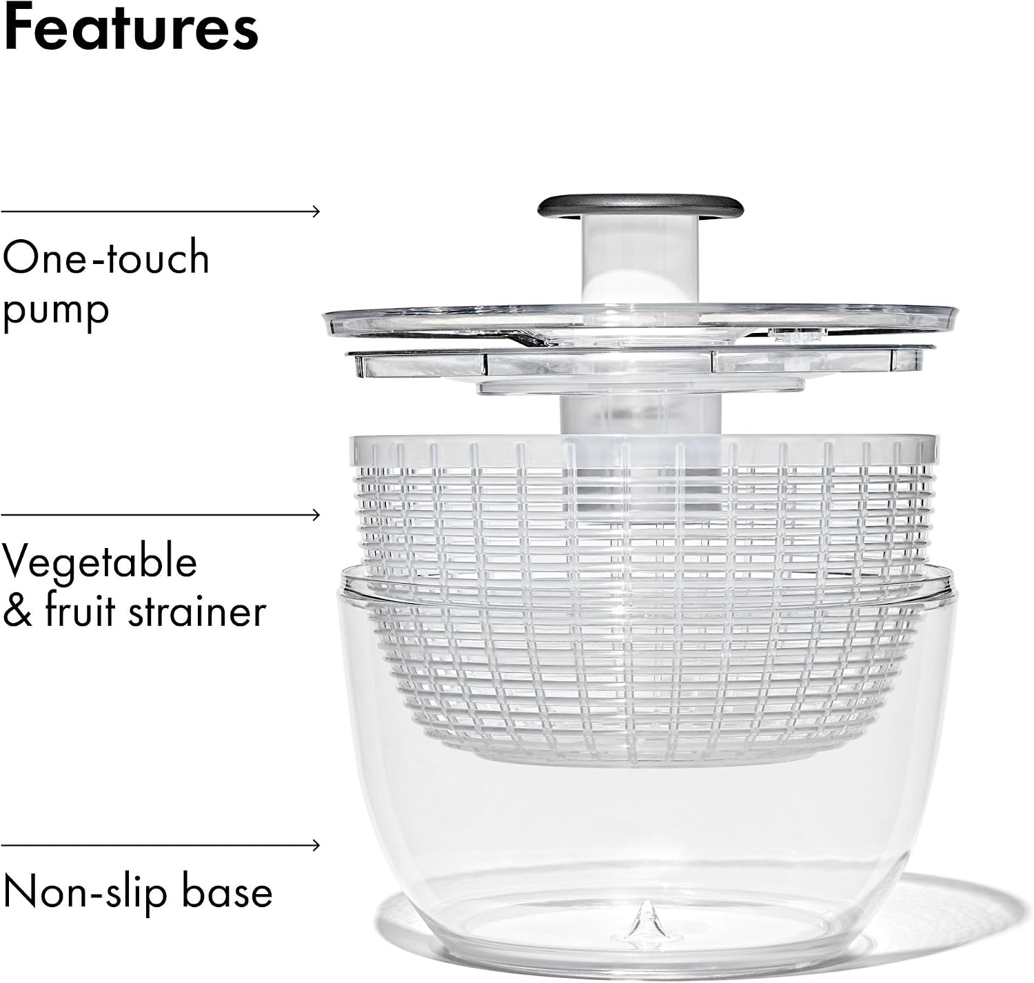 Detalle 2 de Essoreuse à salade transparente New modèle 4.0 – OXO