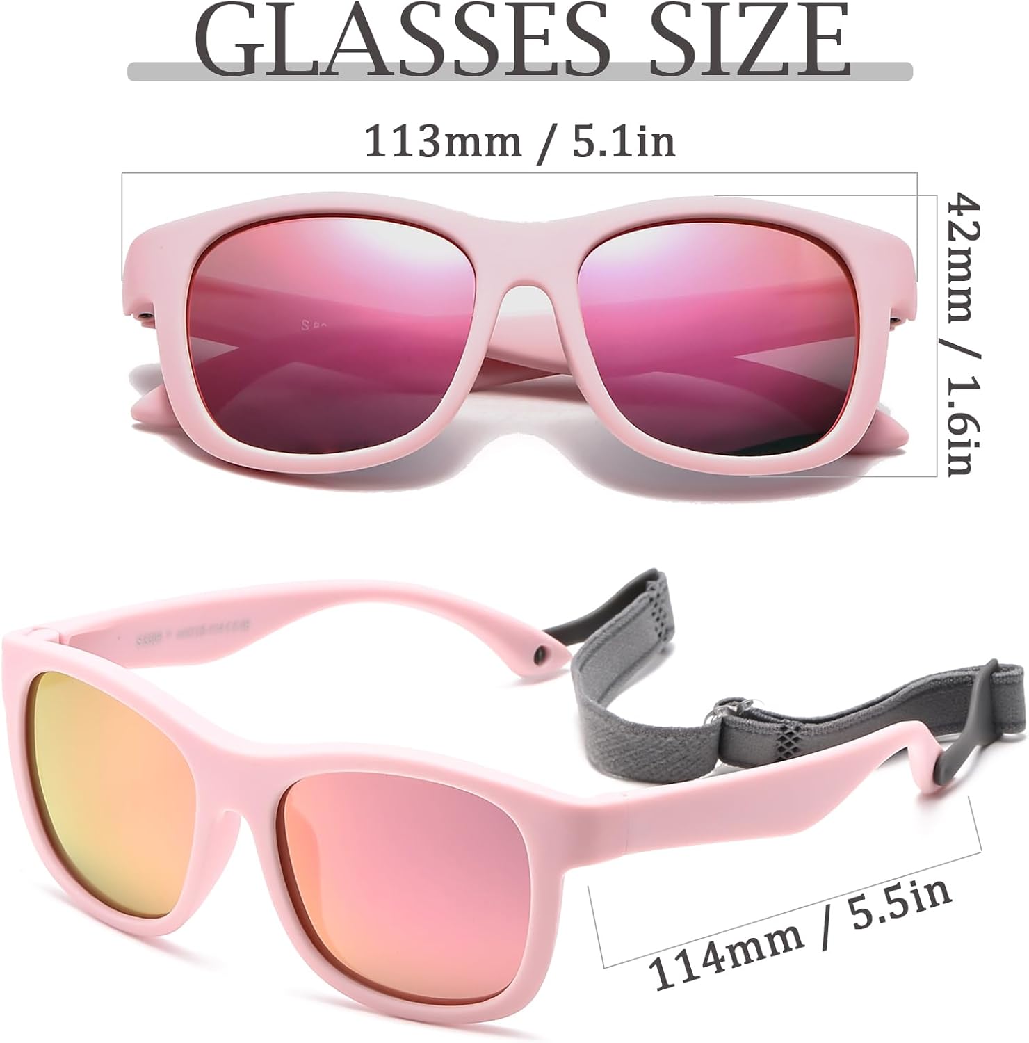 Detalle de Musivon Baby Sonnenbrille 6 Monate – 2,5 Jahre | Polarisierte Brille für Jungen und Mädchen mit flexiblem Rahmen