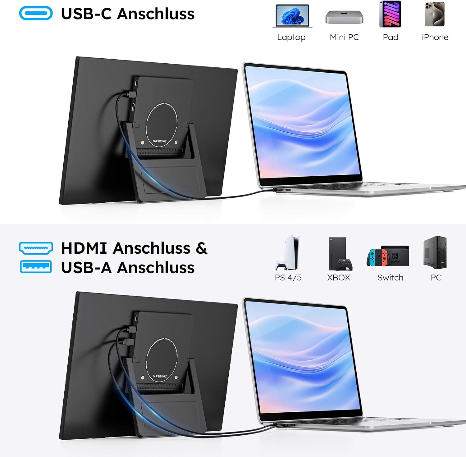 Thumbnail 6 de Dopesplay Portable Monitor 15,6 Zoll FHD mit Magnetständer