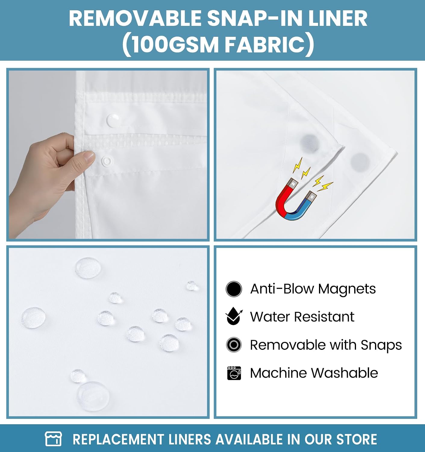 Thumbnail 4 de SORTTO Shower Curtain Set, 71x74