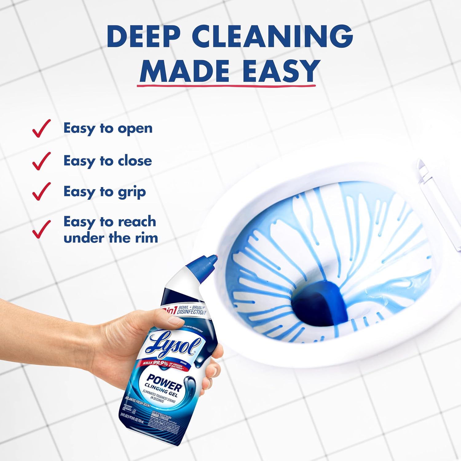 Thumbnail 5 de Lysol Toilet Bowl Cleaner Clinging Gel, Power, 24 oz, 4 Pack
