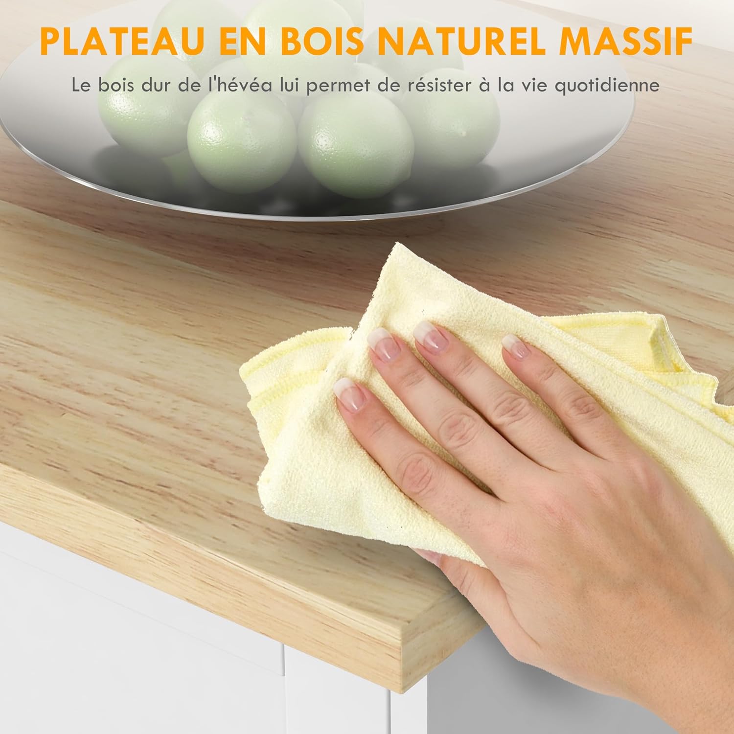 Detalle 2 de HOMCOM desserte îlot de cuisine 129 x 51