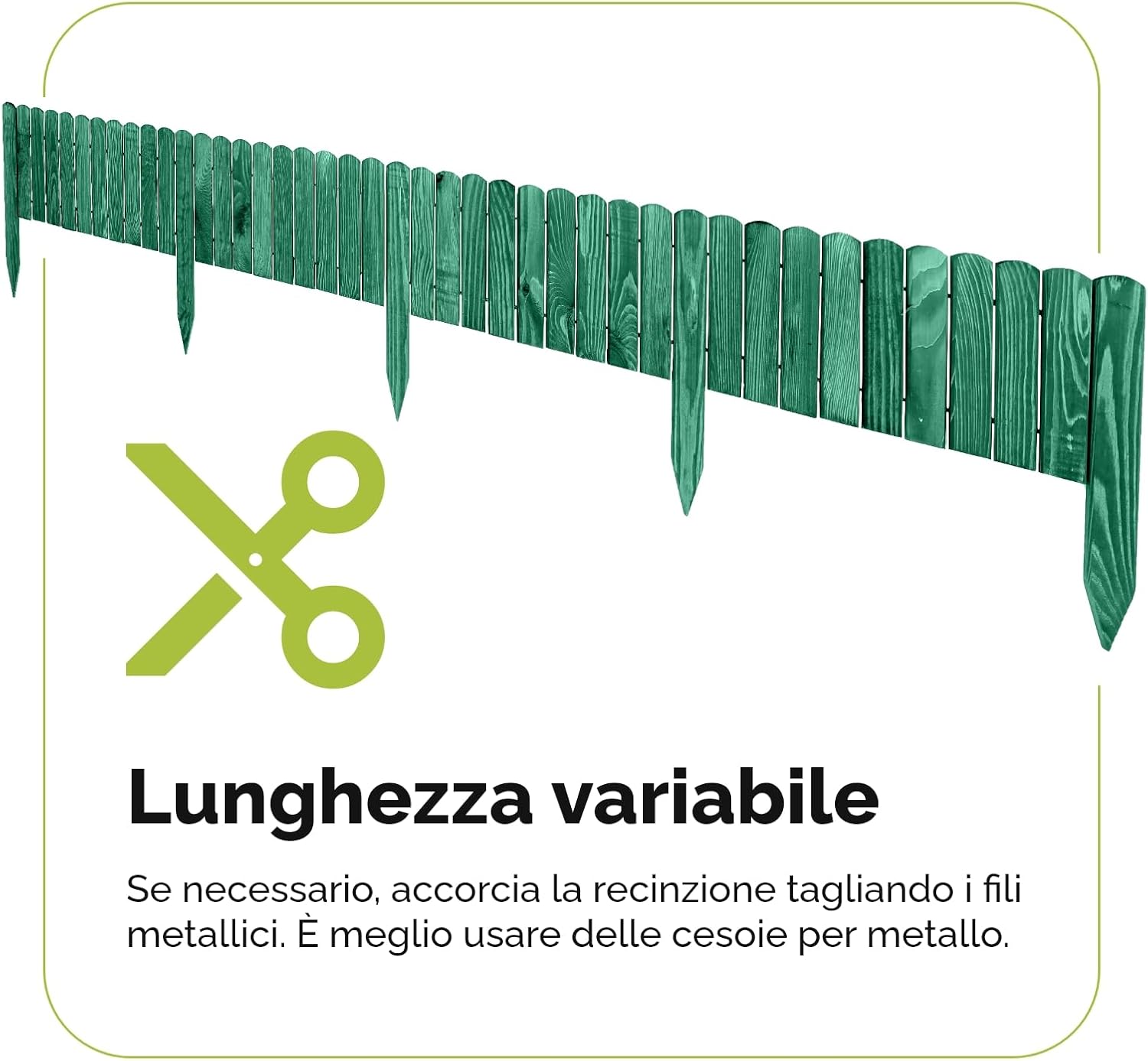 Thumbnail 3 de Garronda Rollborder bordura per aiuole e prato 200 cm, legno flessibile in verde smeraldo (GD-0046)