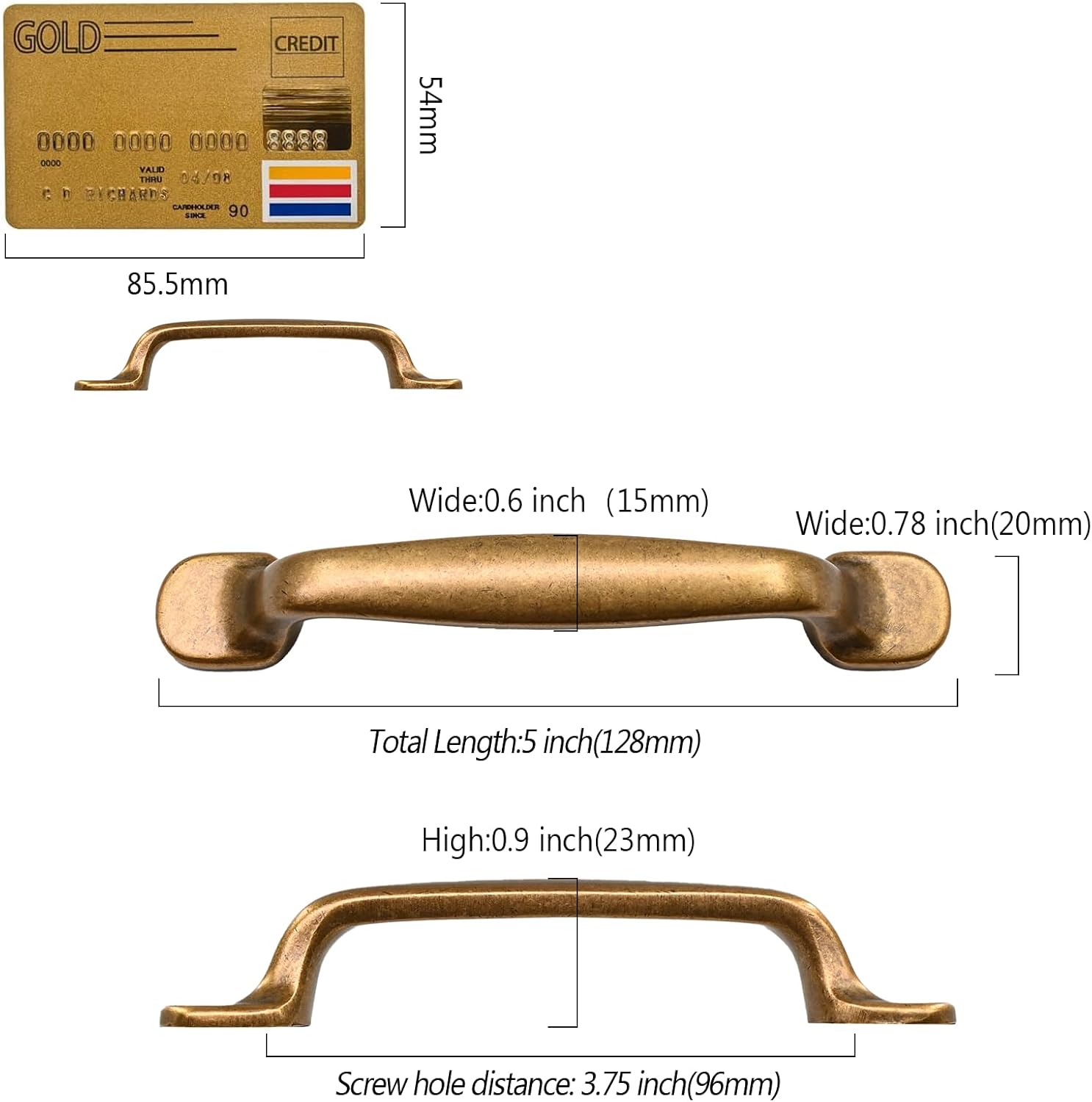 Thumbnail 5 de Amerdeco retro cabinet pulls 96mm pack