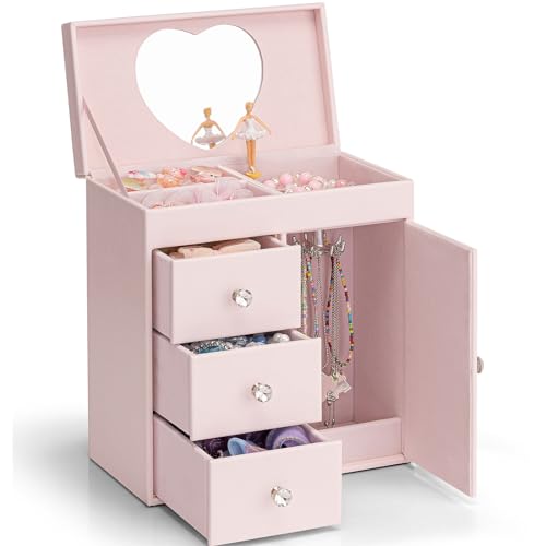 Detalle de VLANDO Boîte à bijoux fille avec boîte à musique – un cadeau élégant et fonctionnel
