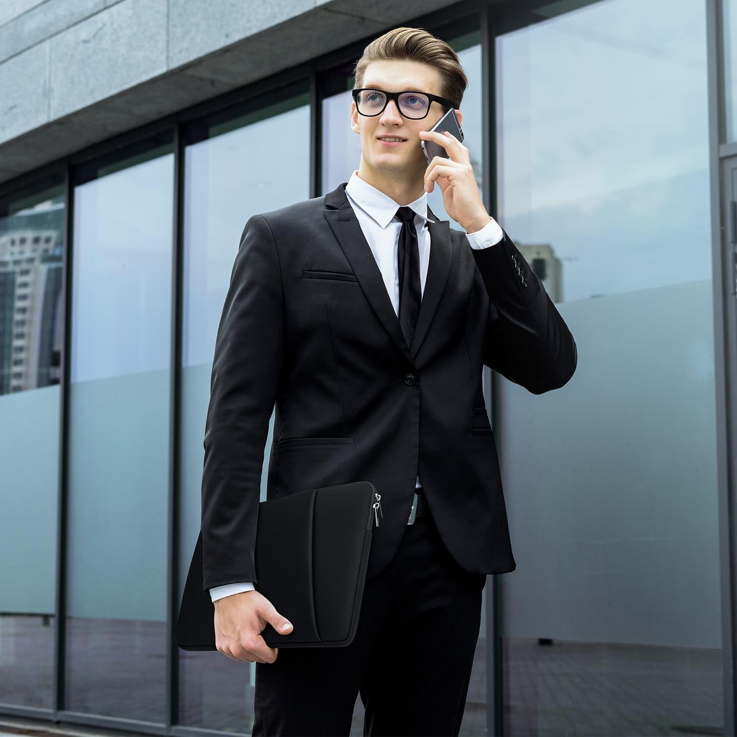 Thumbnail 6 de Laptophülle mit Reißverschluss-Zubehörtasche für 15–16 Zoll Notebooks – gepolstertes Sleeve Case