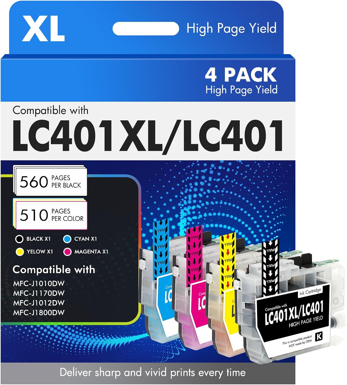 Detalle de LC401XL Compatible Ink Cartridges