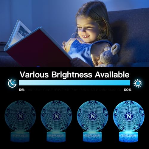 Thumbnail 4 de Eygerur 2 Pezzi Napoli Calcio Luce Notturna 3D per Bambini – Regalo 2–12 Anni