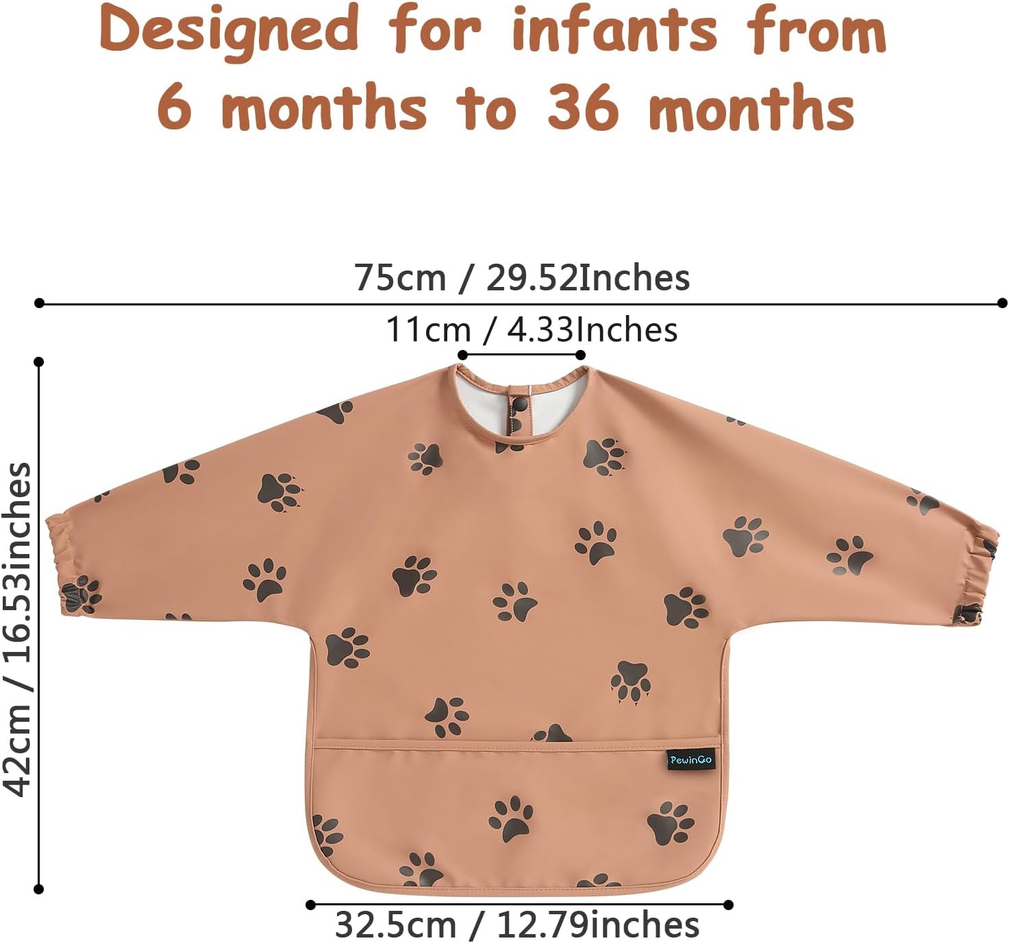 Thumbnail 1 de PewinGo Lätzchen zum Abstillen mit langen Ärmeln (BLW) – wasserdicht, weich & leicht zu reinigen