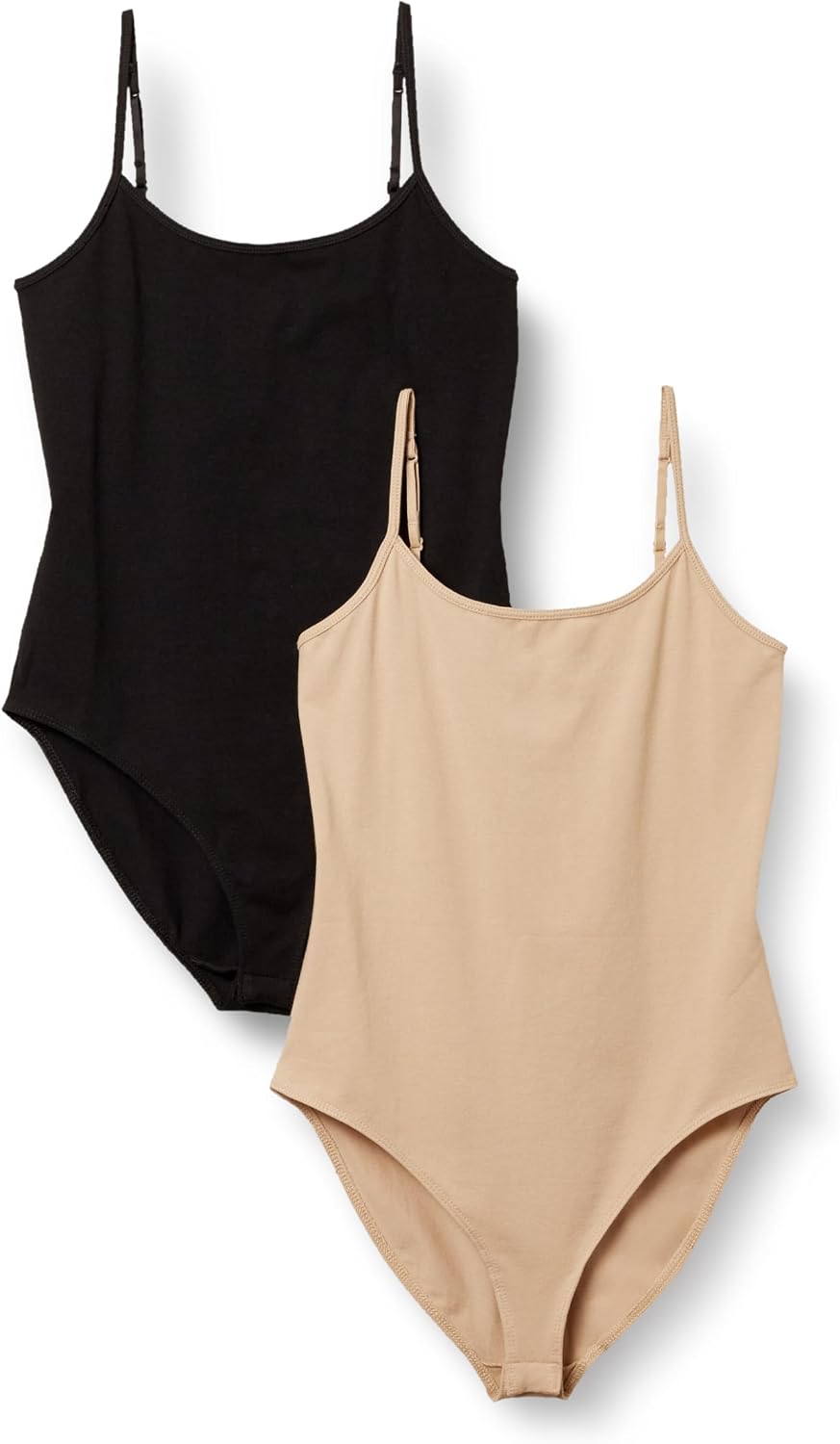 Detalle de Amazon Essentials Slim-Fit Cami Bodysuit, 2-Pack