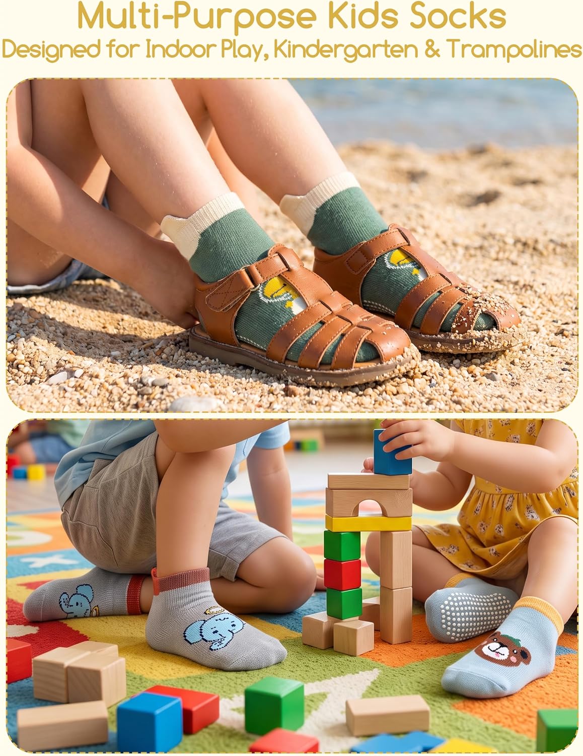 Thumbnail 4 de Aroveea Non-Slip Toddler Socks, 12-Pack