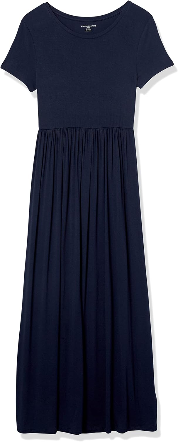 Detalle 2 de Amazon Essentials Women's Fit and Flare Short Sleeve Waisted Maxi Dress (Plus Size)