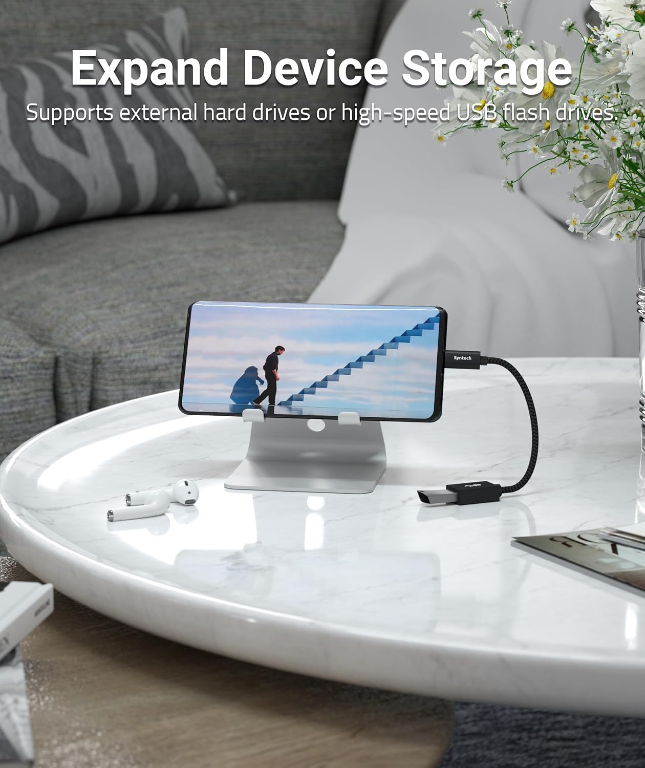 Detalle de Syntech lot de 2 adaptateurs USB-C vers USB 3.0 (10 Gbps) avec OTG, noir