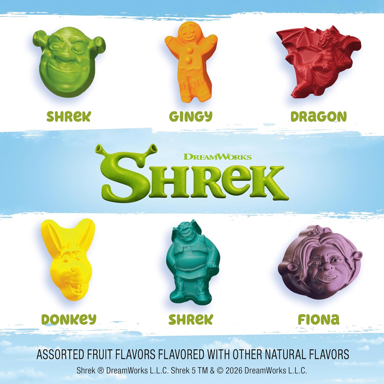 Detalle 1 de Betty Crocker Shrek Fruit Flavored Snacks, 22 Pouches, Gluten-Free, 17.6 oz