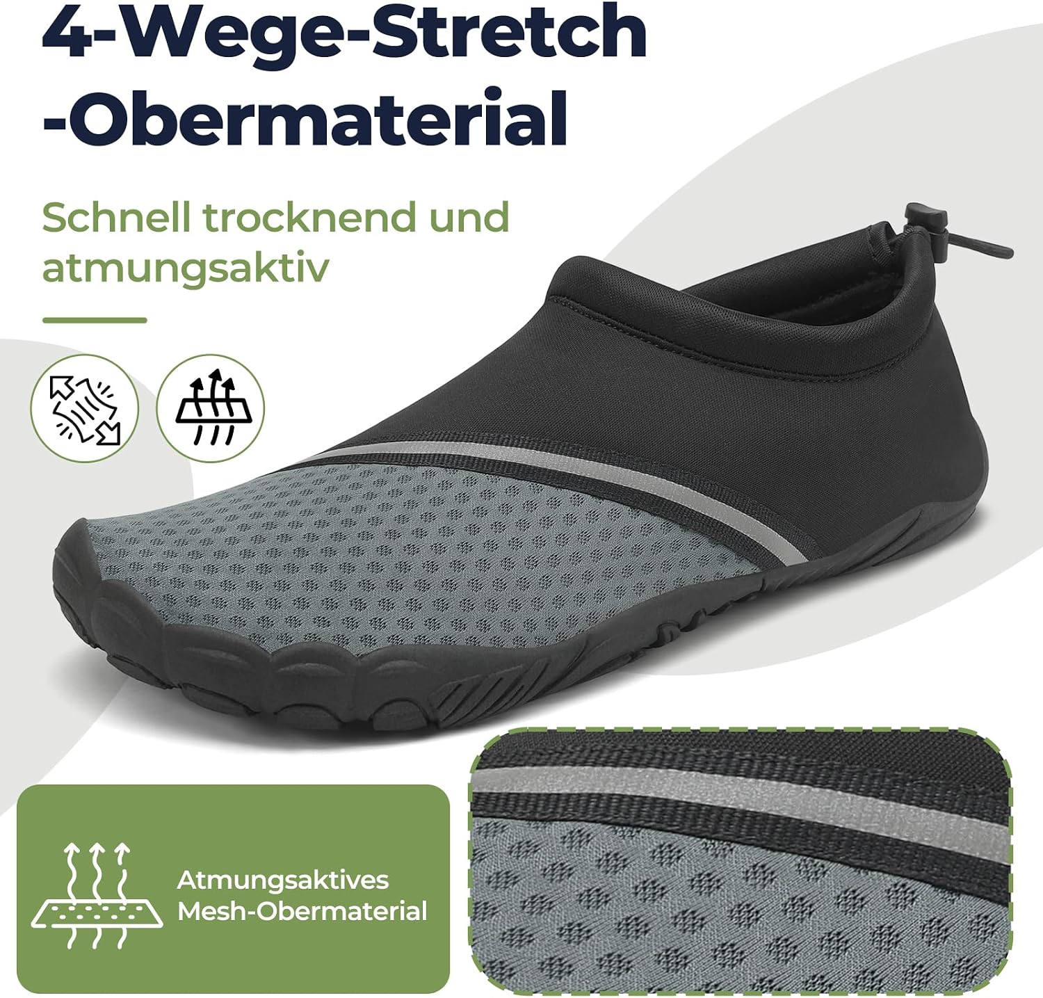 Detalle de Mishansha Badeschuhe Wasserschuhe – rutschfest, schnelltrocknend und leicht (Gr. 36–46)