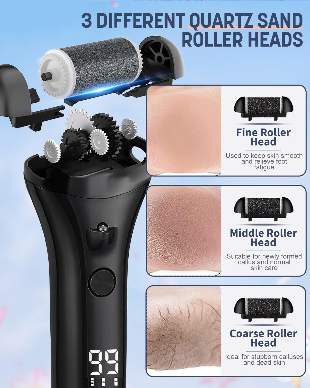 Detalle 2 de Electric Foot File 16-in-1 Rechargeable Foot Care Kit 🦶