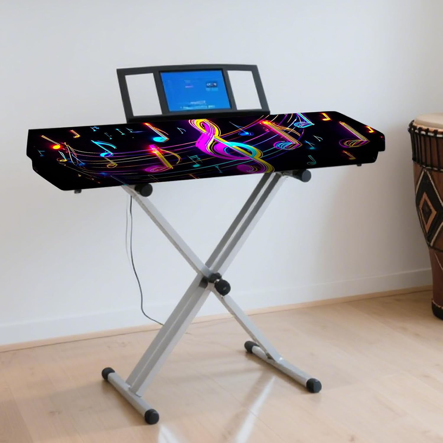 Thumbnail 5 de Nuxovilar Neon Note 88-Key Piano Cover, Elastic Polyester with Neon Design
