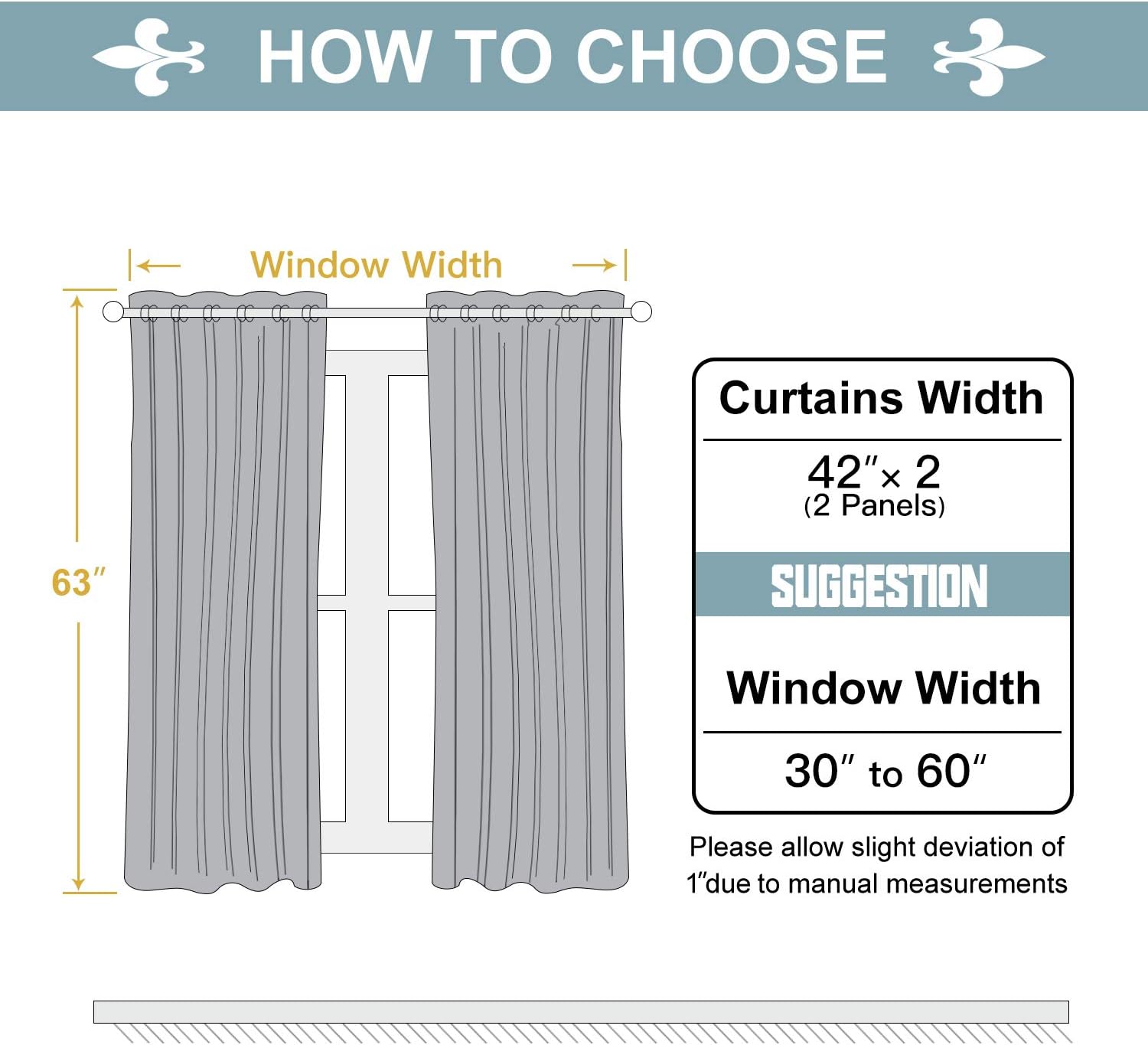 Thumbnail 6 de ChrisDowa Blackout Curtains 63 in 🪟