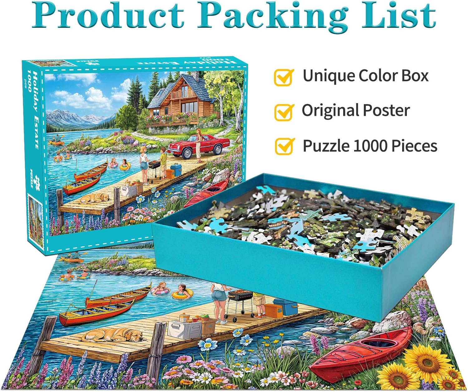 Detalle de Puzzle 1000 Teile für Erwachsene – Klassisches Lernspiel, 70 × 50 cm, ideale Dekoration