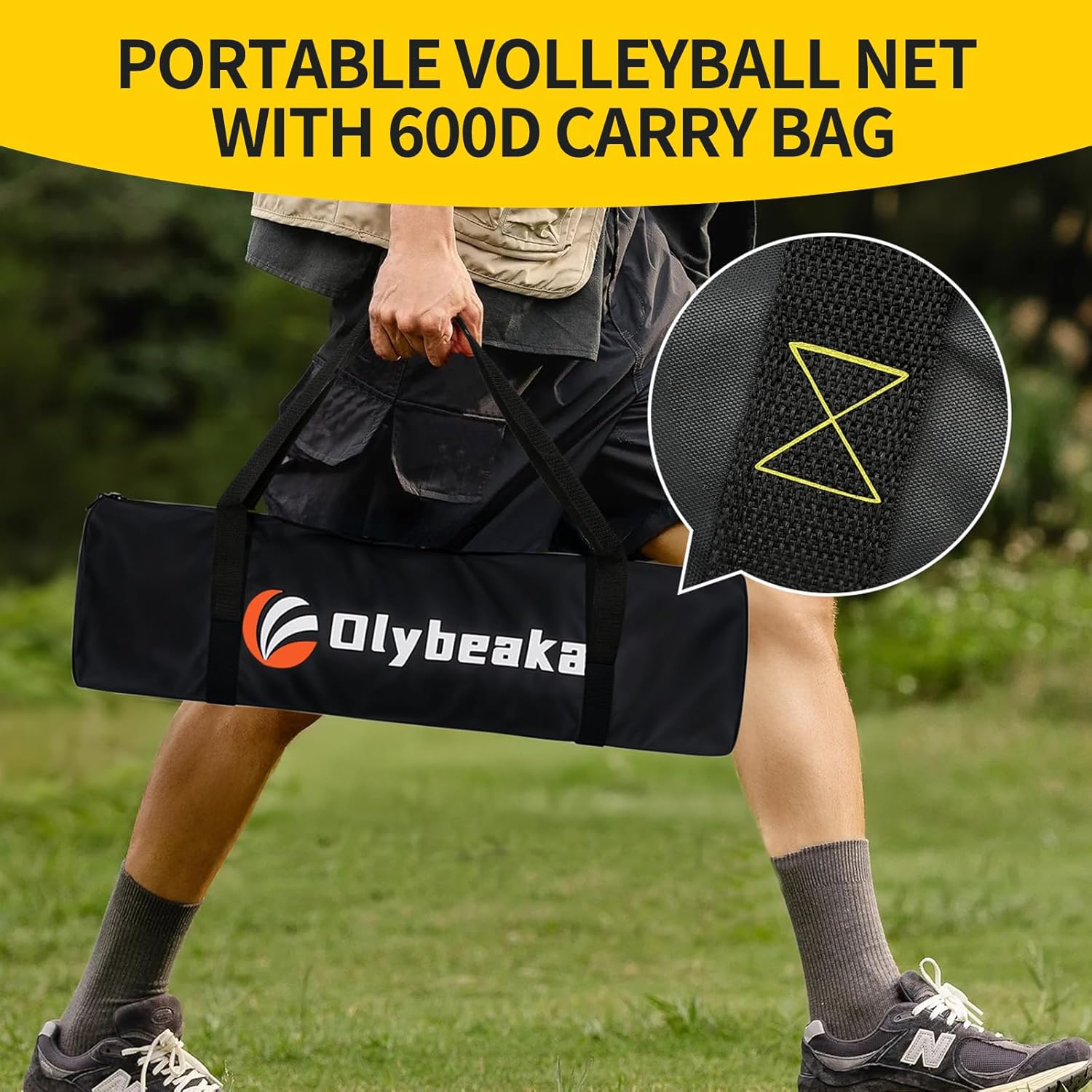 Detalle de Portable Outdoor Volleyball Net Set: 20 ft or 32 ft with 4 Adjustable Heights