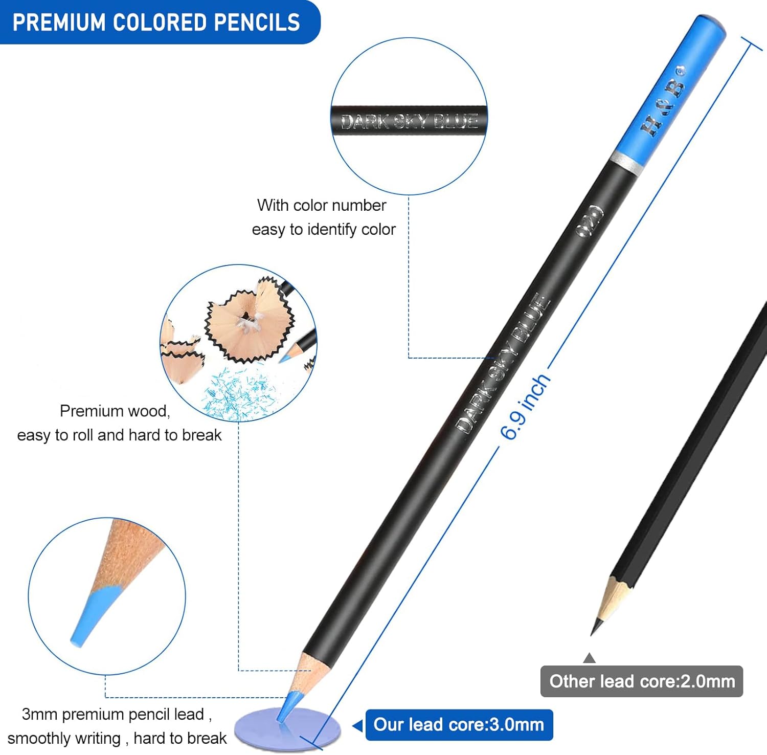 Detalle de 146Pcs Drawing and Sketching Colored Pencils Set — Complete Professional Kit for Artists