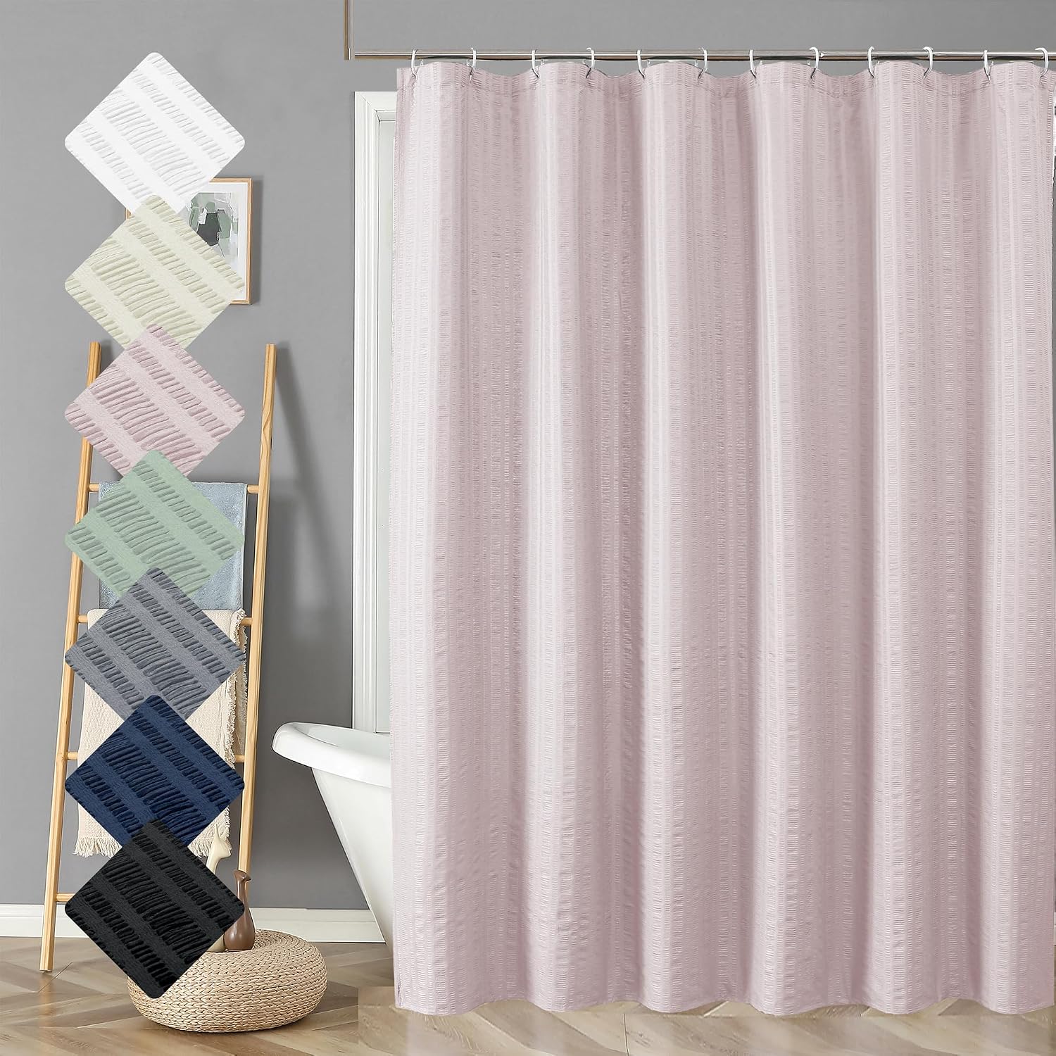 Detalle de Aiyufeng Pink Shower Curtain, 72 x 78 Inches