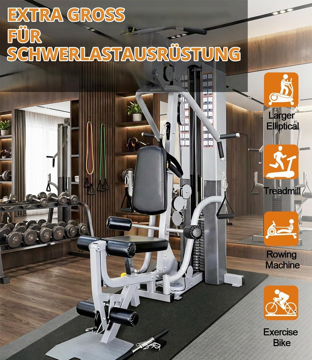 Detalle de MAXVINI Bodenschutzmatte Fitness 200 x 90 cm – 6 mm, rutschfest, stoßdämpfend und langlebig