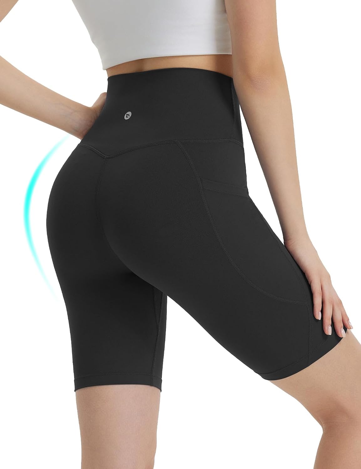 Detalle 2 de Baleaf Women's Cycling Shorts High Waisted with Pockets – 3/5/8 inch options