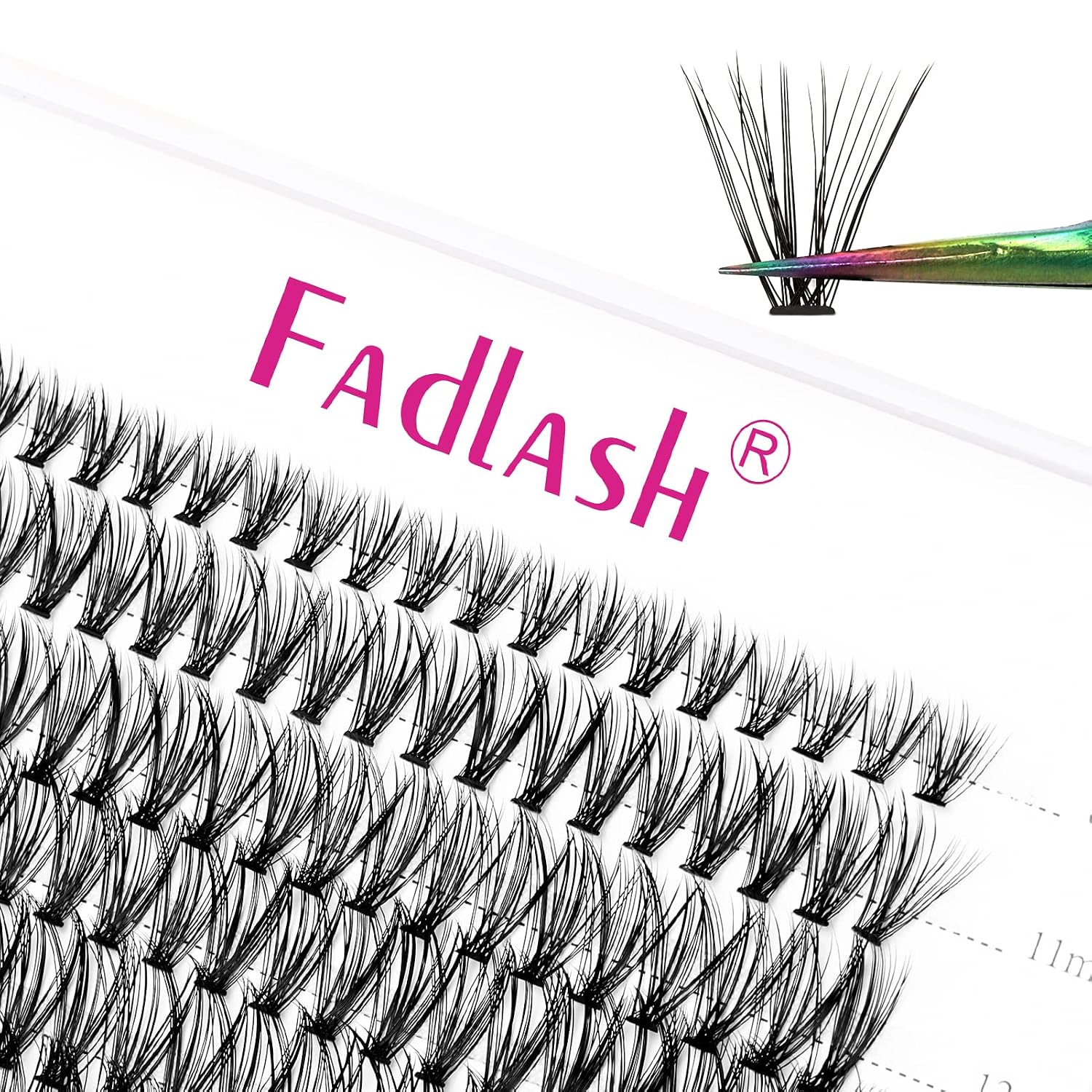 Detalle de FADLASH Cluster Wimpern 30 Wurzel 0,07 D Curl 8–15 mm