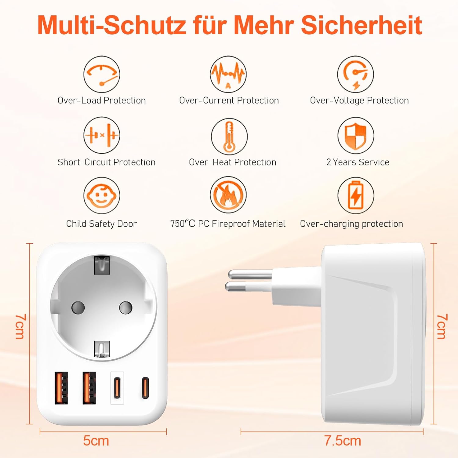 Thumbnail 6 de Denlane Adapter Schweiz 2500W Reiseadapter 🔌
