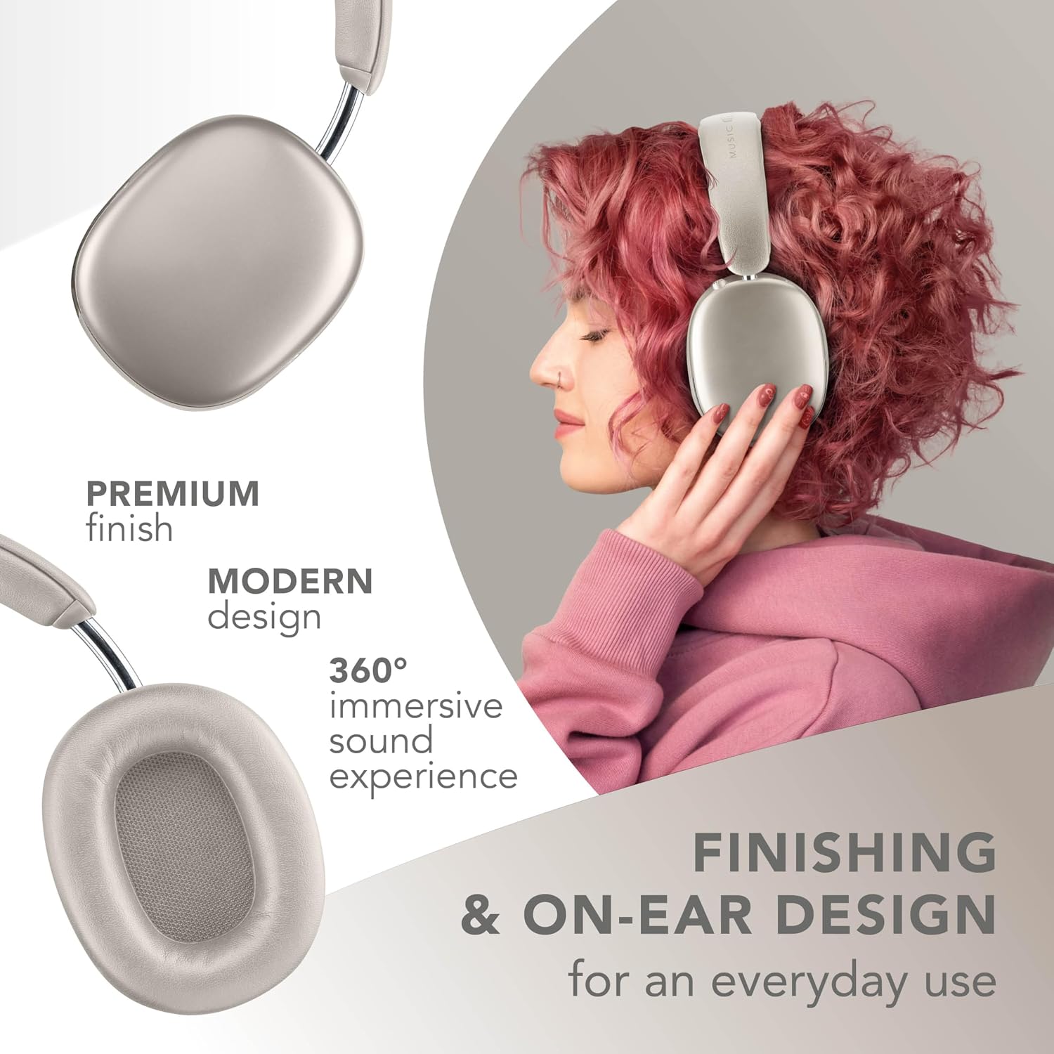 Thumbnail 5 de Music Sound Bluetooth Over-Ear Kopfhörer Aurix mit ANC, räumlichem Audio und 35 h Akku – weiß