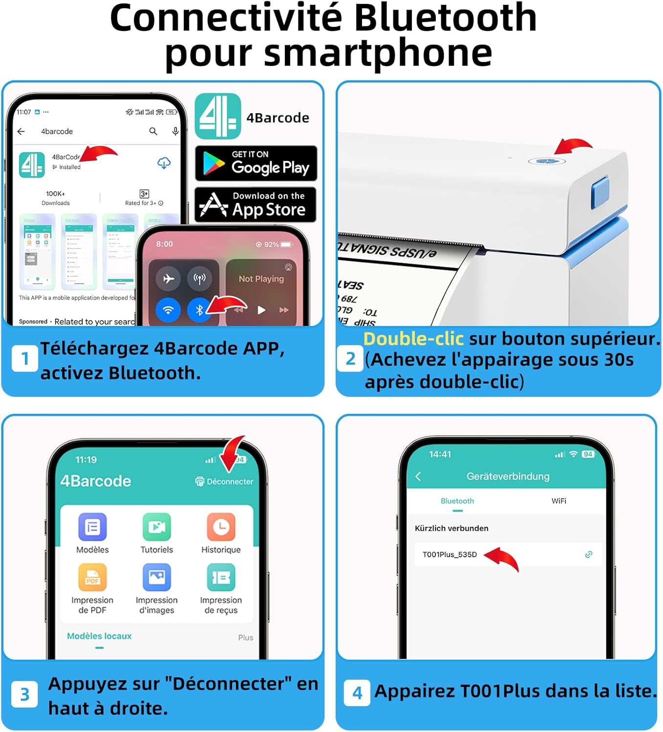 Thumbnail 5 de ORGSTA T001 Imprimante d'étiquettes 110 mm 🖨️