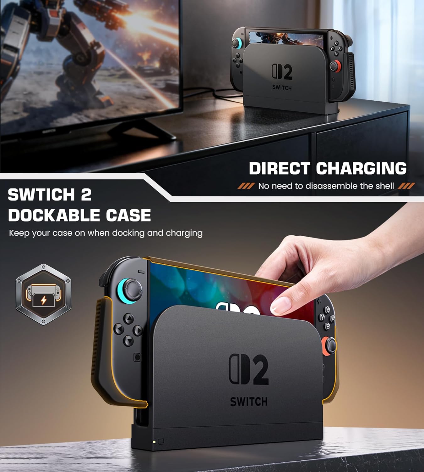 Thumbnail 1 de NinABXY Dockable Case for Nintendo Switch 2 with Exclusive Pop-up Joy-Con Release