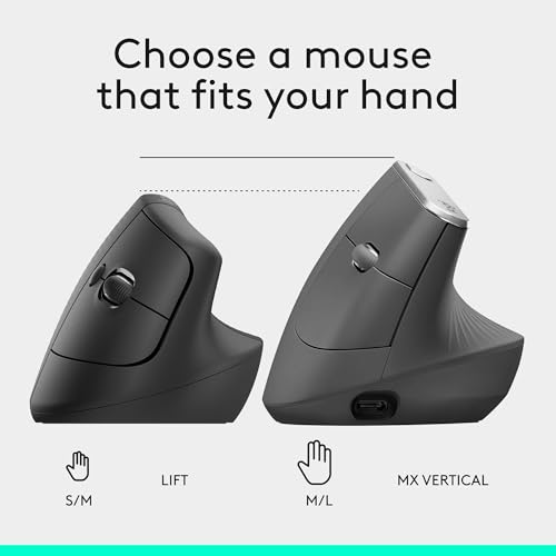 Thumbnail 8 de Logitech Lift Vertical Ergonomic Wireless Mouse - Graphite