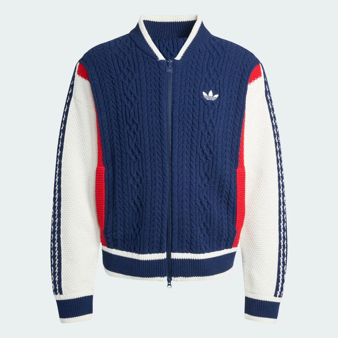 Detalle 2 de Chaqueta deportiva de punto Retro Remix de Adidas – color Azul