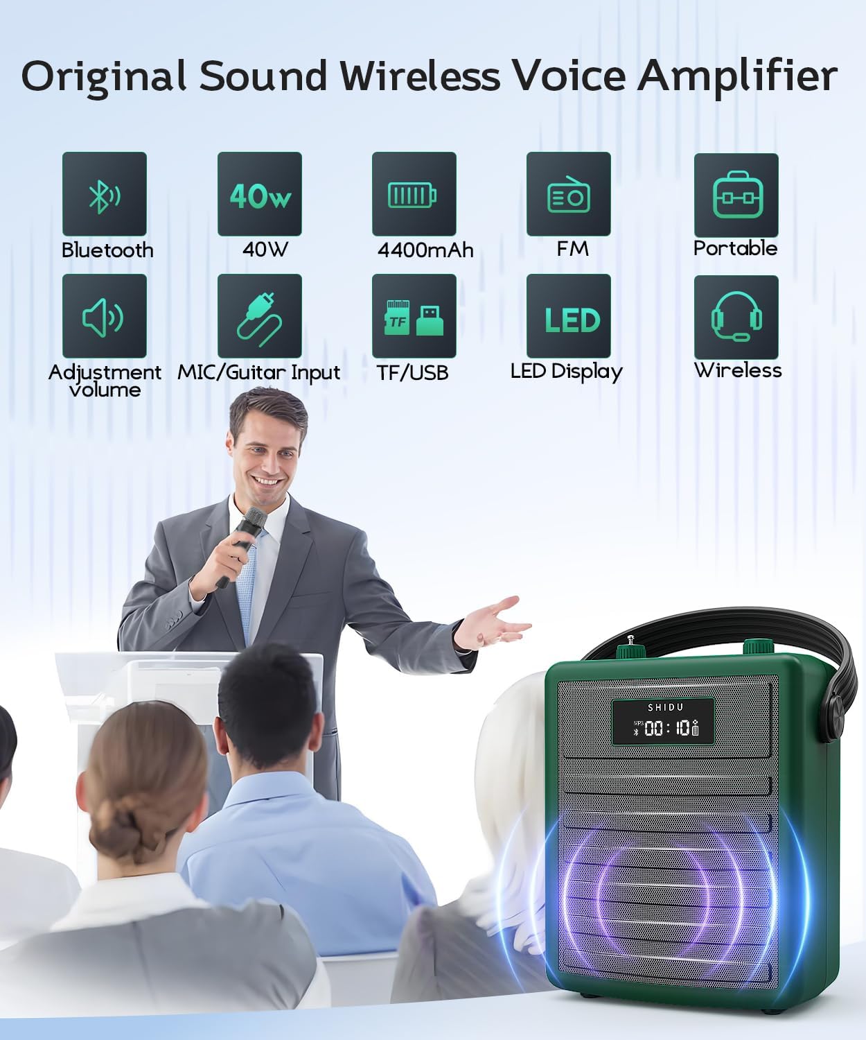 Detalle de SHIDU Voice Amplifier 40W