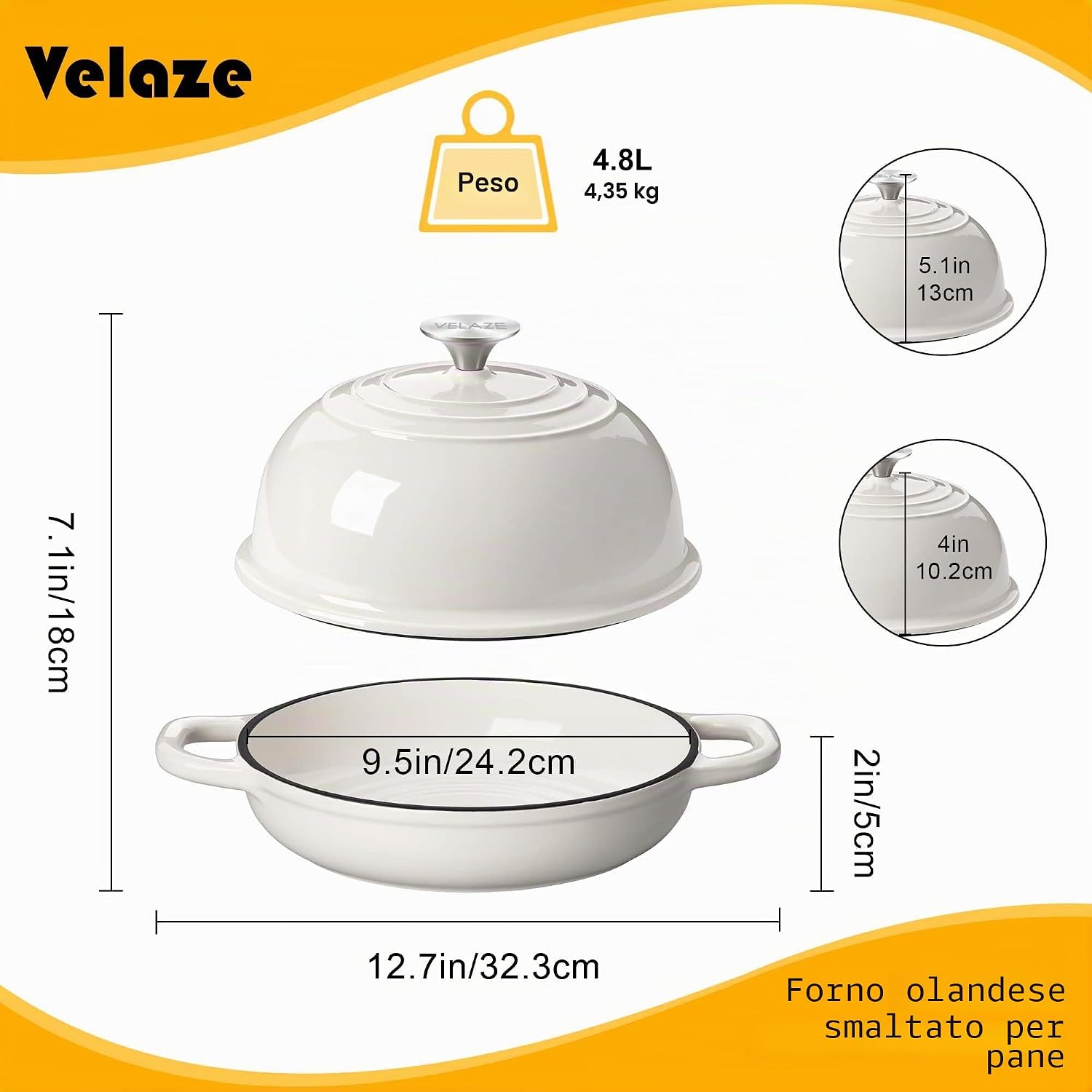 Detalle de Velaze 4.8L Pentola in Ghisa Smaltata Ø24