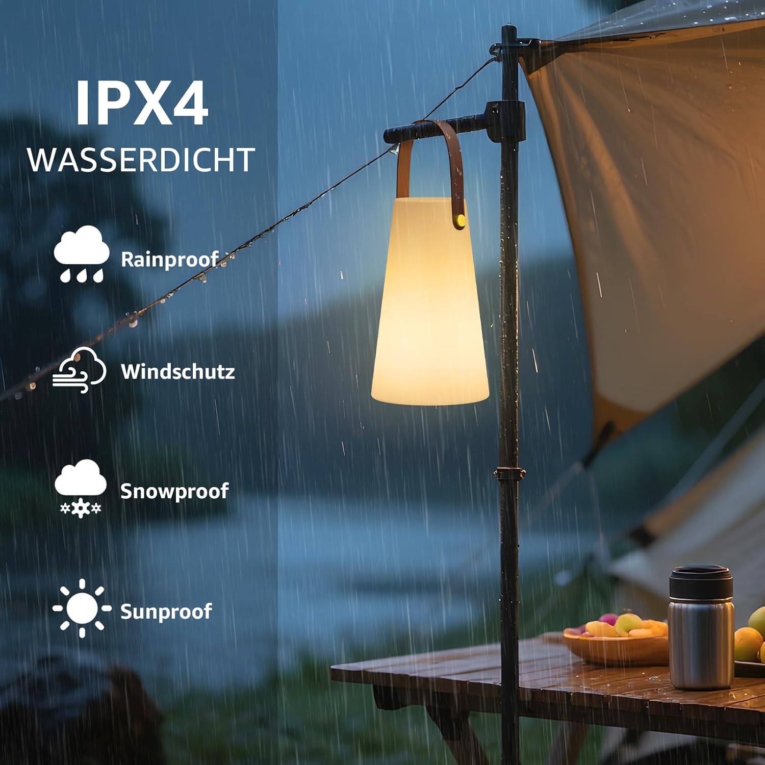 Thumbnail 2 de MALUX Outdoor Lampe 2er Set: Kabellose LED-Tischlampen mit Fernbedienung, 8 Farben und IP44 – vielseitig für Garten, Haus und Hotel
