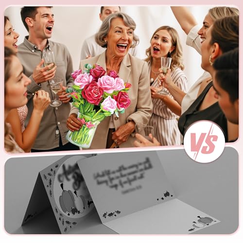 Thumbnail 5 de Airpark Pop Up Flower Card 3D Red Rose Bouquet 💌